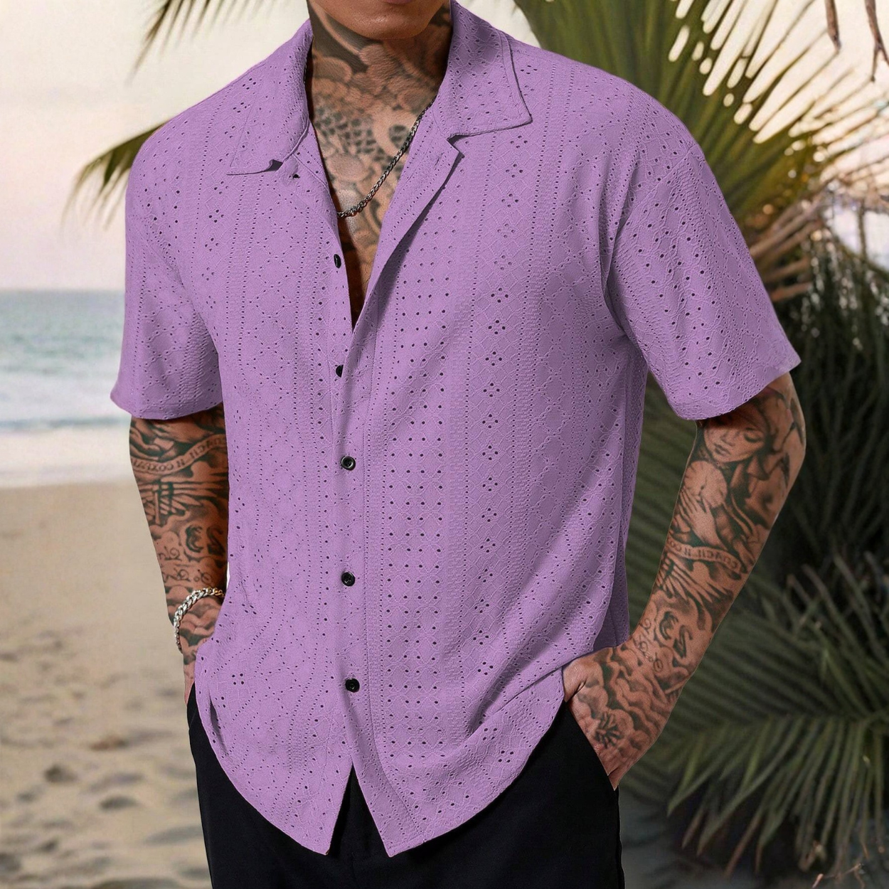 Casual Knit Shirt With Comfortable Fit For Men