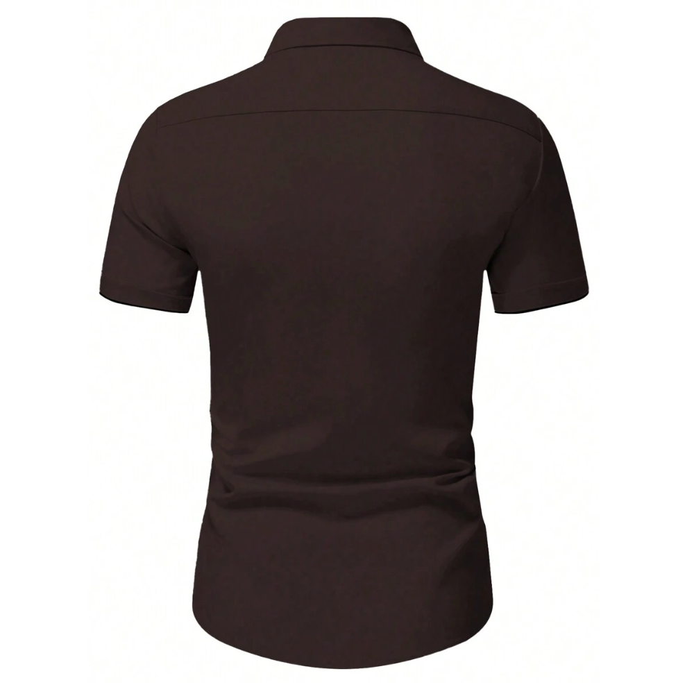 Minimalist Button Down Short Sleeve Business Casual Shirt For Men