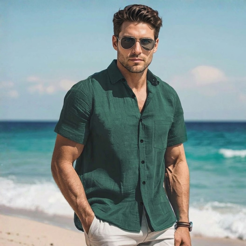 Hawaiian Beach Casual Short Sleeve Fashion Style Shirt Jacket For Men