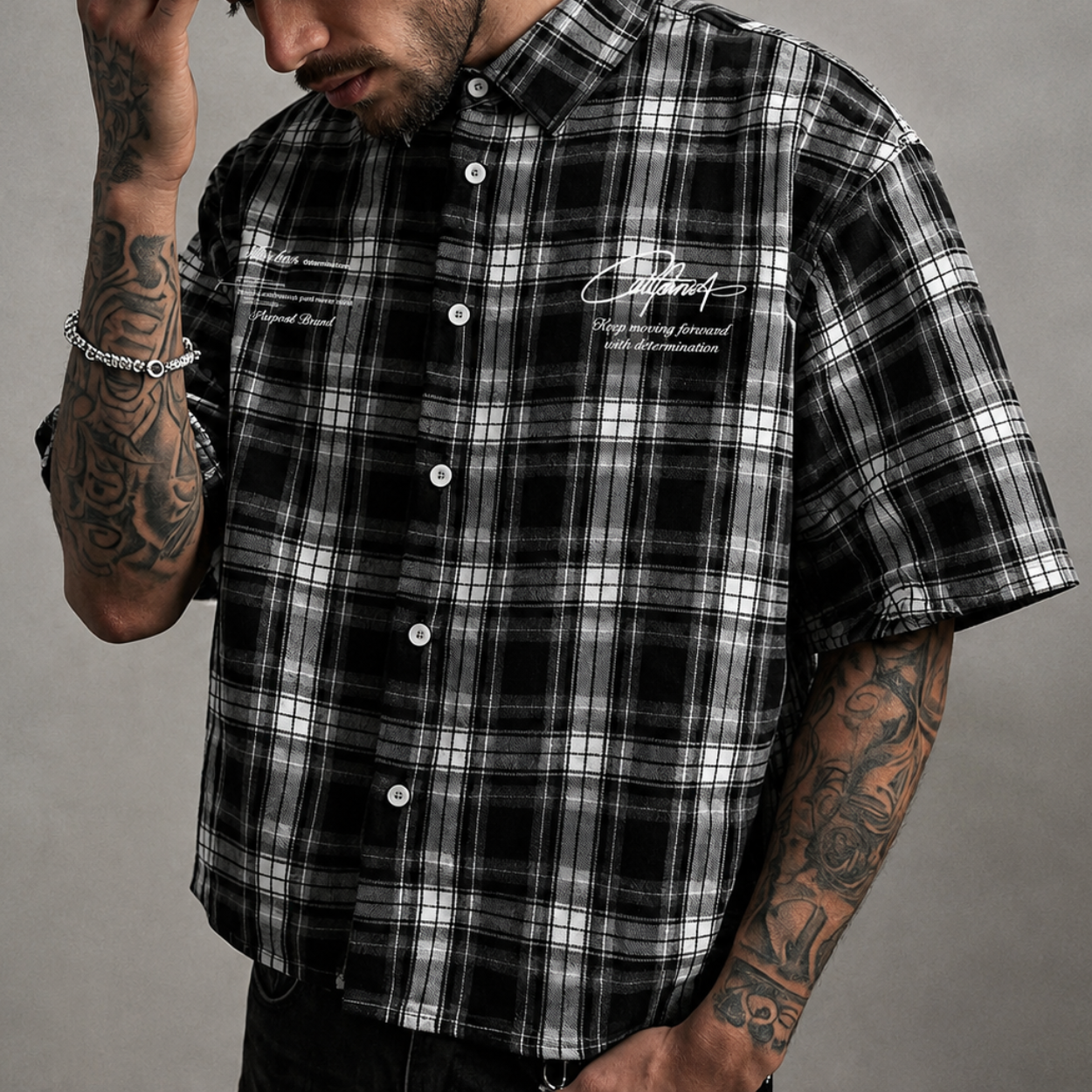 Loose Fit Short Sleeve Streetwear Shirt For Men