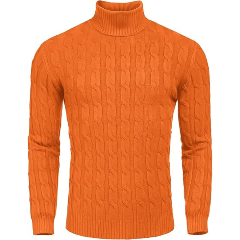 Casual Slim Fit Sweater With Twisted Knitted Design For Men