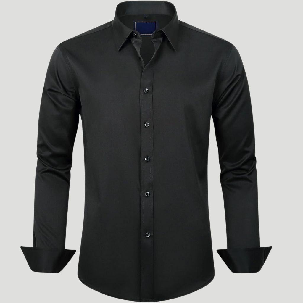 Mens Dress Shirt Solid Long Sleeve Wrinkle