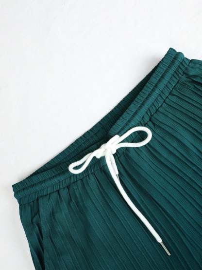 Solid Colored Button Up Shirt And Pants Without Tee-Vacay Outfit