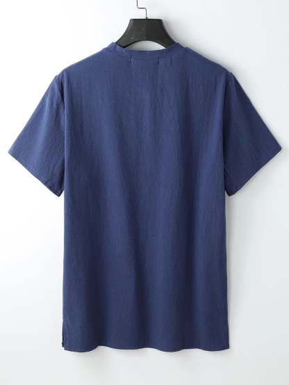 Solid Colored V-Neck  Shirt-Vacay Outfit