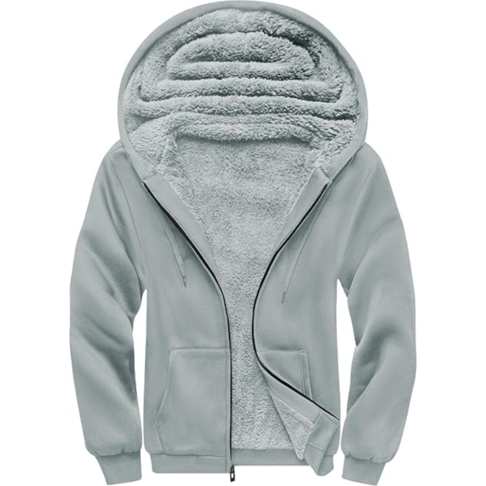 Heavyweight Sherpa Lined Zip Hoodie For Men