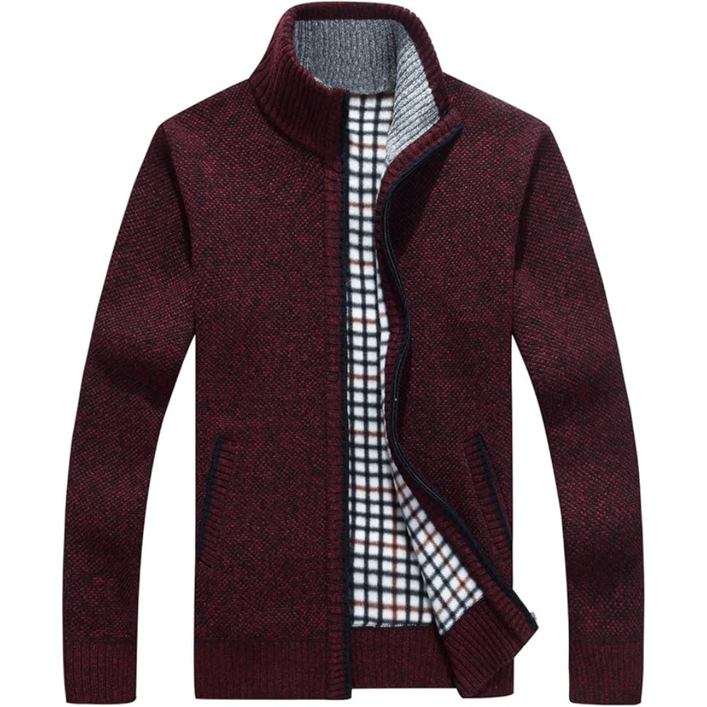 Full Zip Knit Cardigan With Pockets