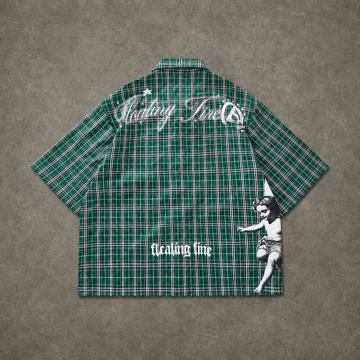 Casual Short Sleeve Retro Loose Plaid Shirt For Women