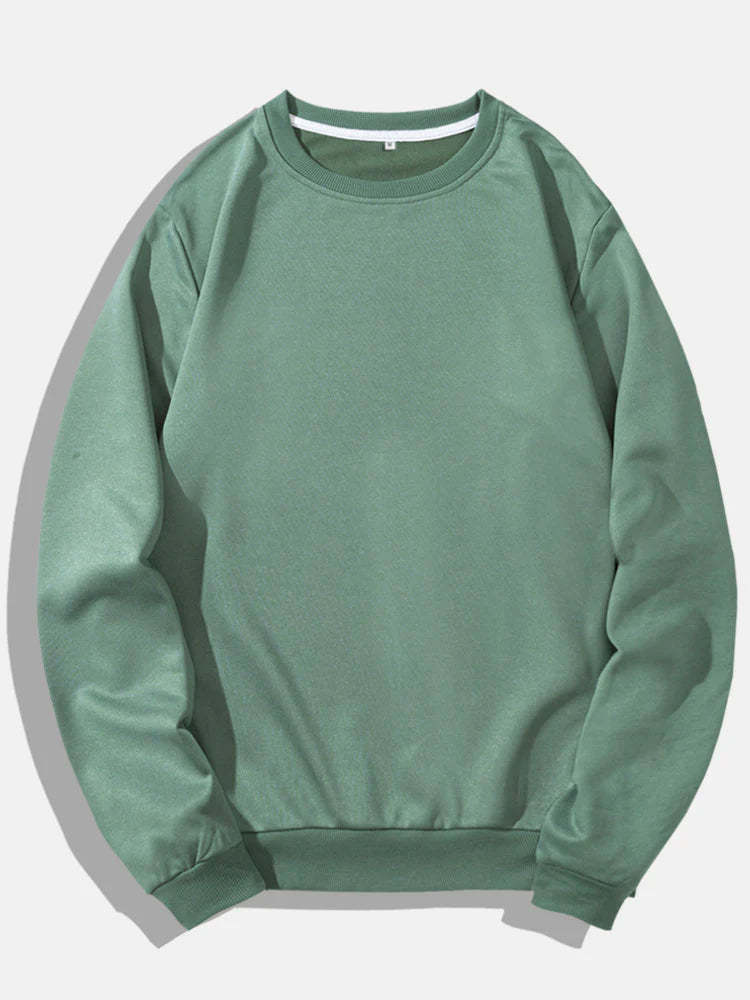 Crew Neck Solid Color Sweatshirts-Vacay Outfit