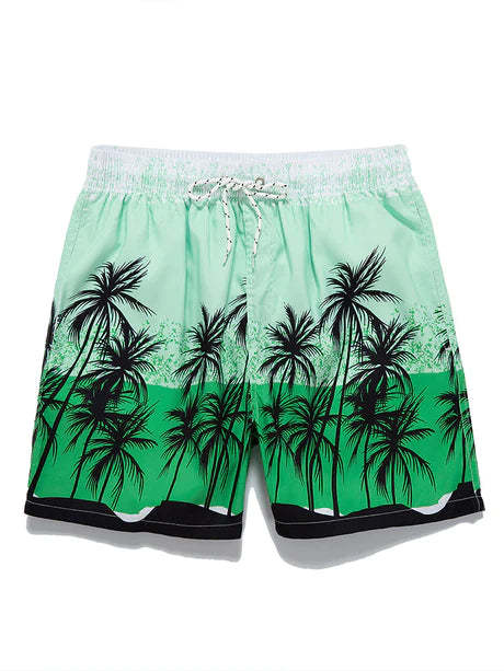Palm Leaf Print Tank Top And Shorts-Vacay Outfit