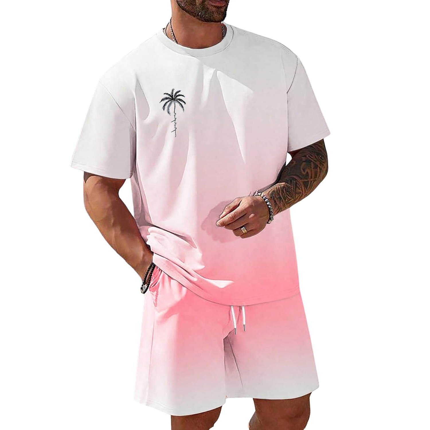Beach Short And Tshirt Set For Men