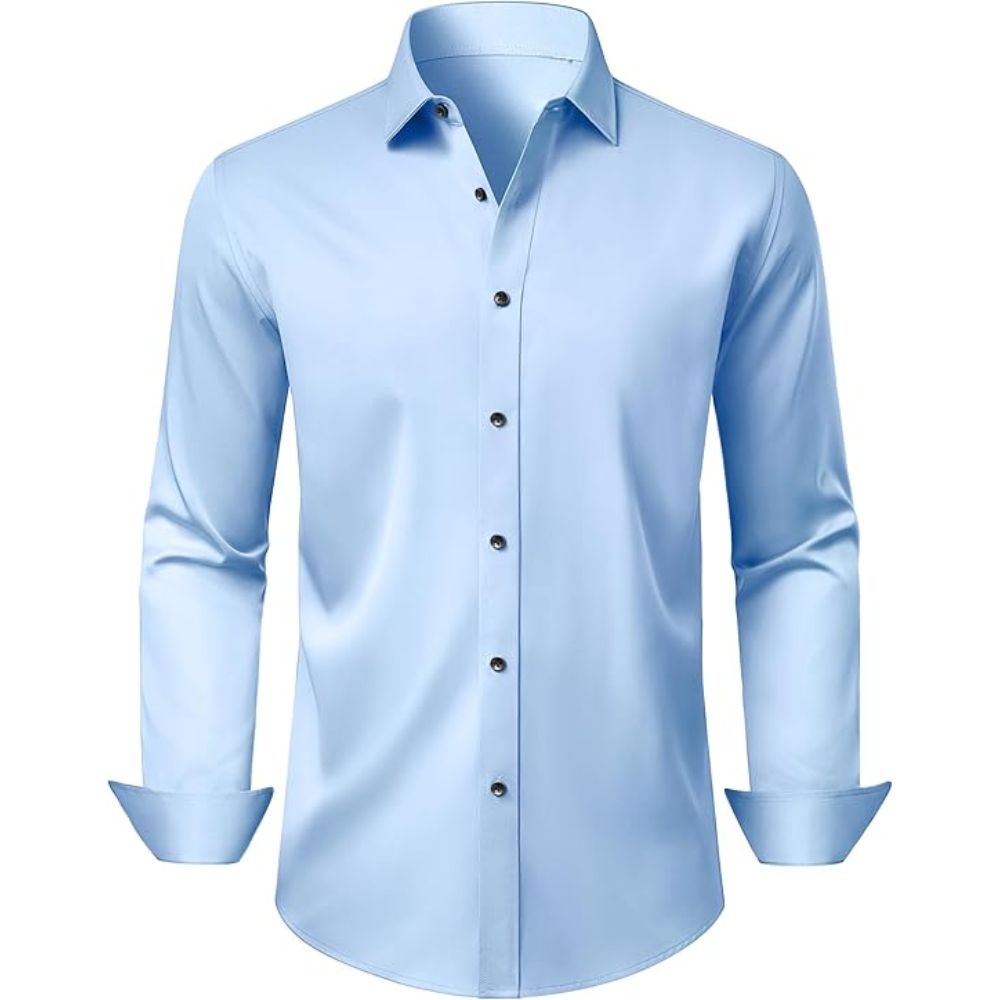Sleeve And Stretch Wrinkle Dress Shirt Long Sleeve For Men