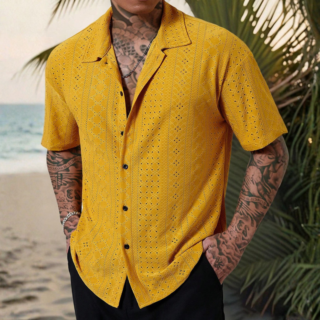 Casual Knit Shirt With Comfortable Fit For Men