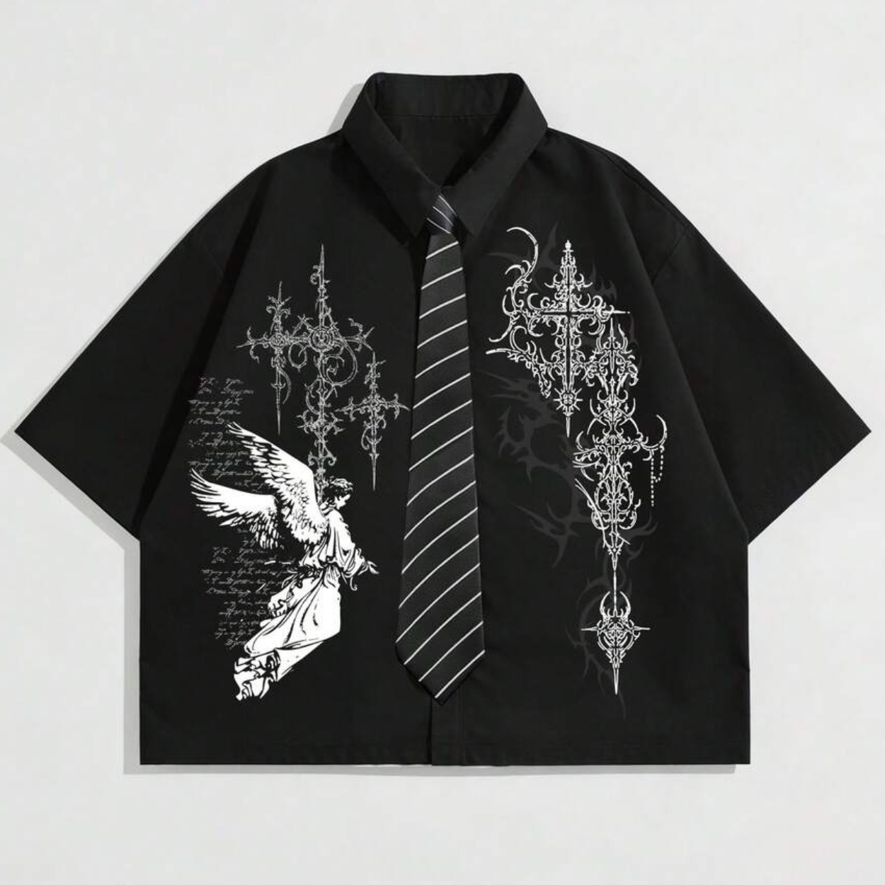 Casual Short Sleeve Deconstructed Shirt For Men