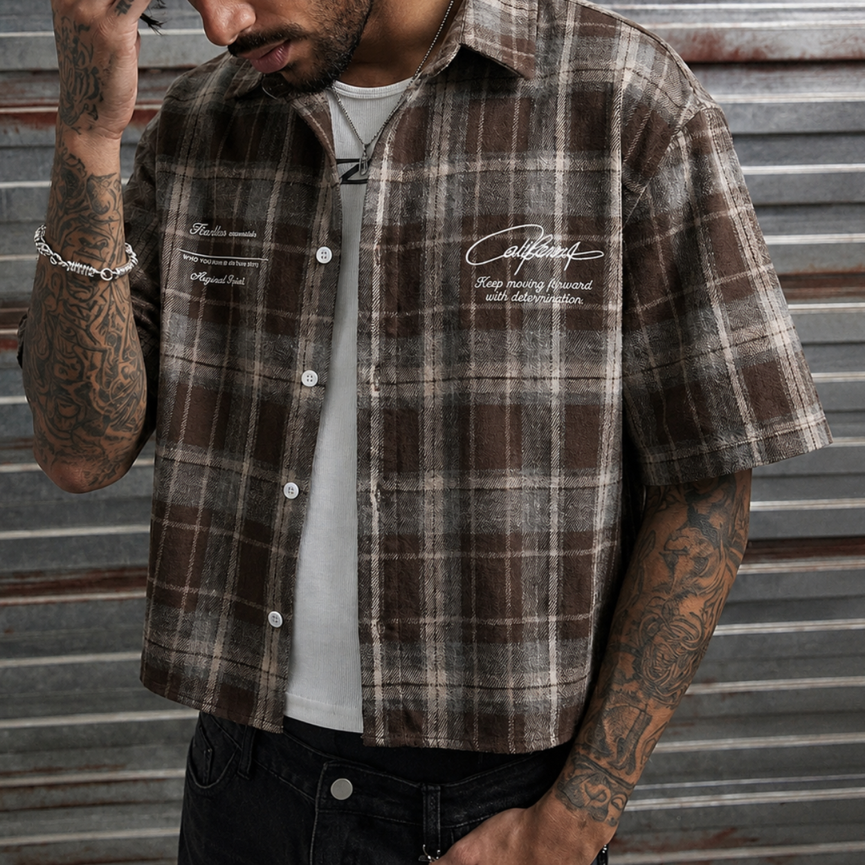 Loose Fit Short Sleeve Streetwear Shirt For Men