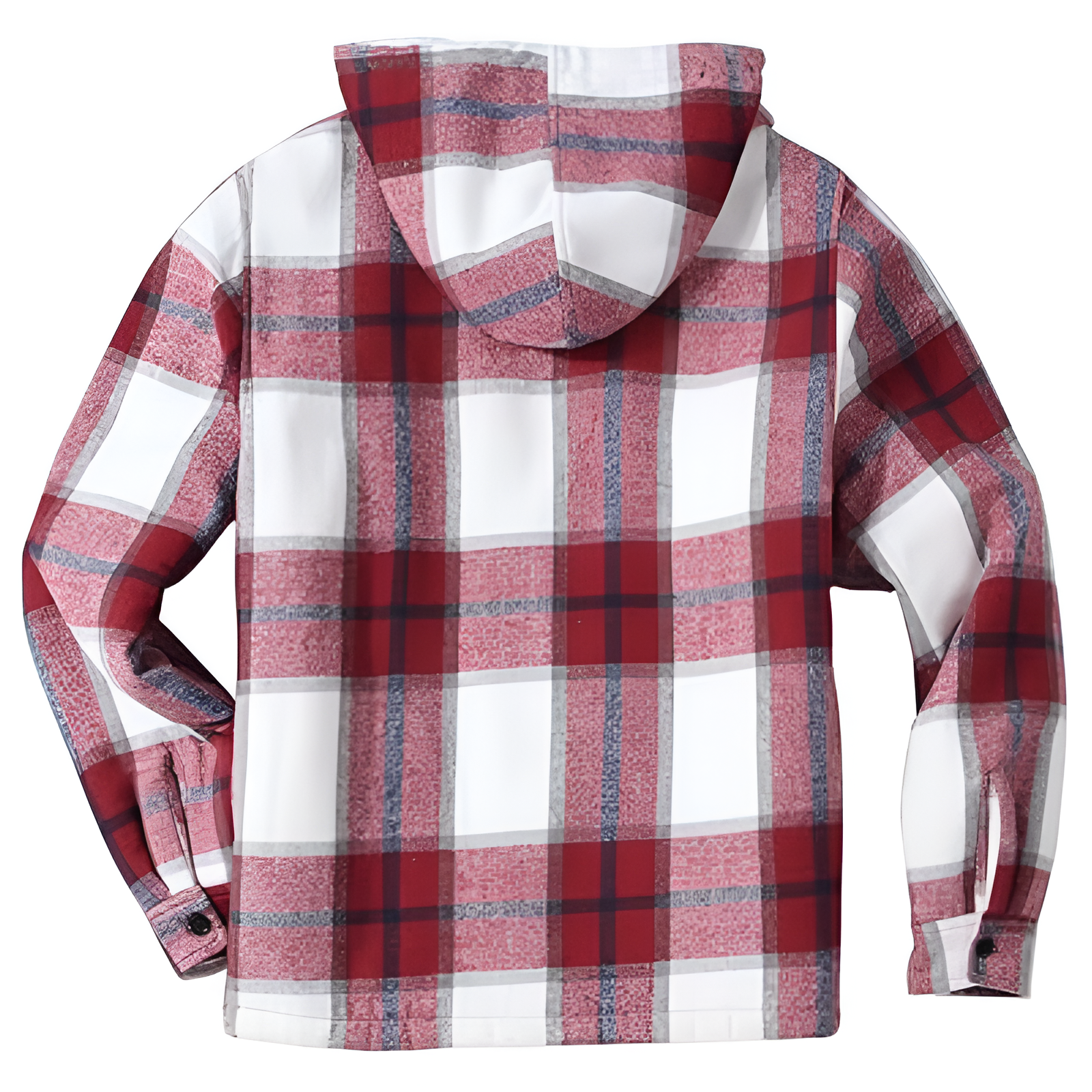 Plaid Sherpa Lined Hooded Flannel Jacket for Men