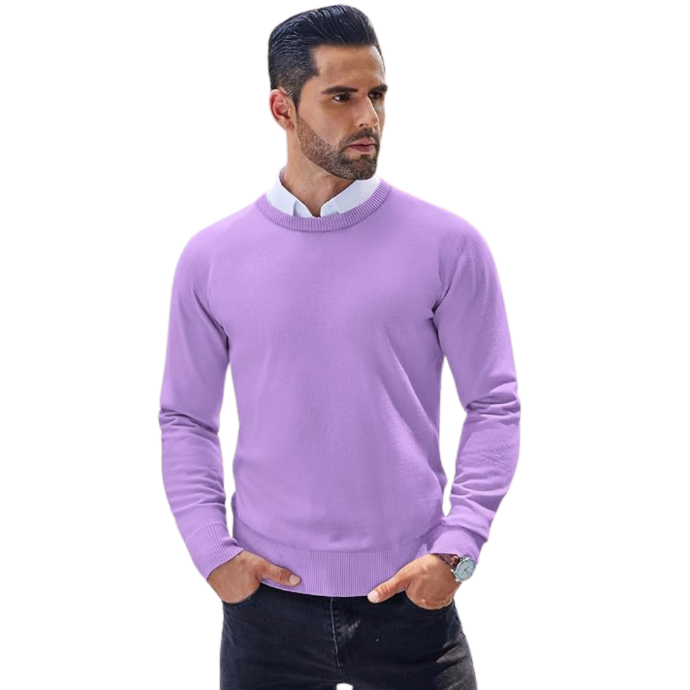 Men’s Slim Fit Crew Neck Knitted Sweater Lightweight Pullover