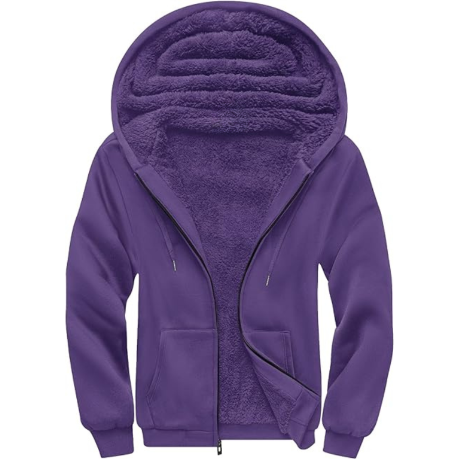 Heavyweight Sherpa Lined Zip Hoodie For Men