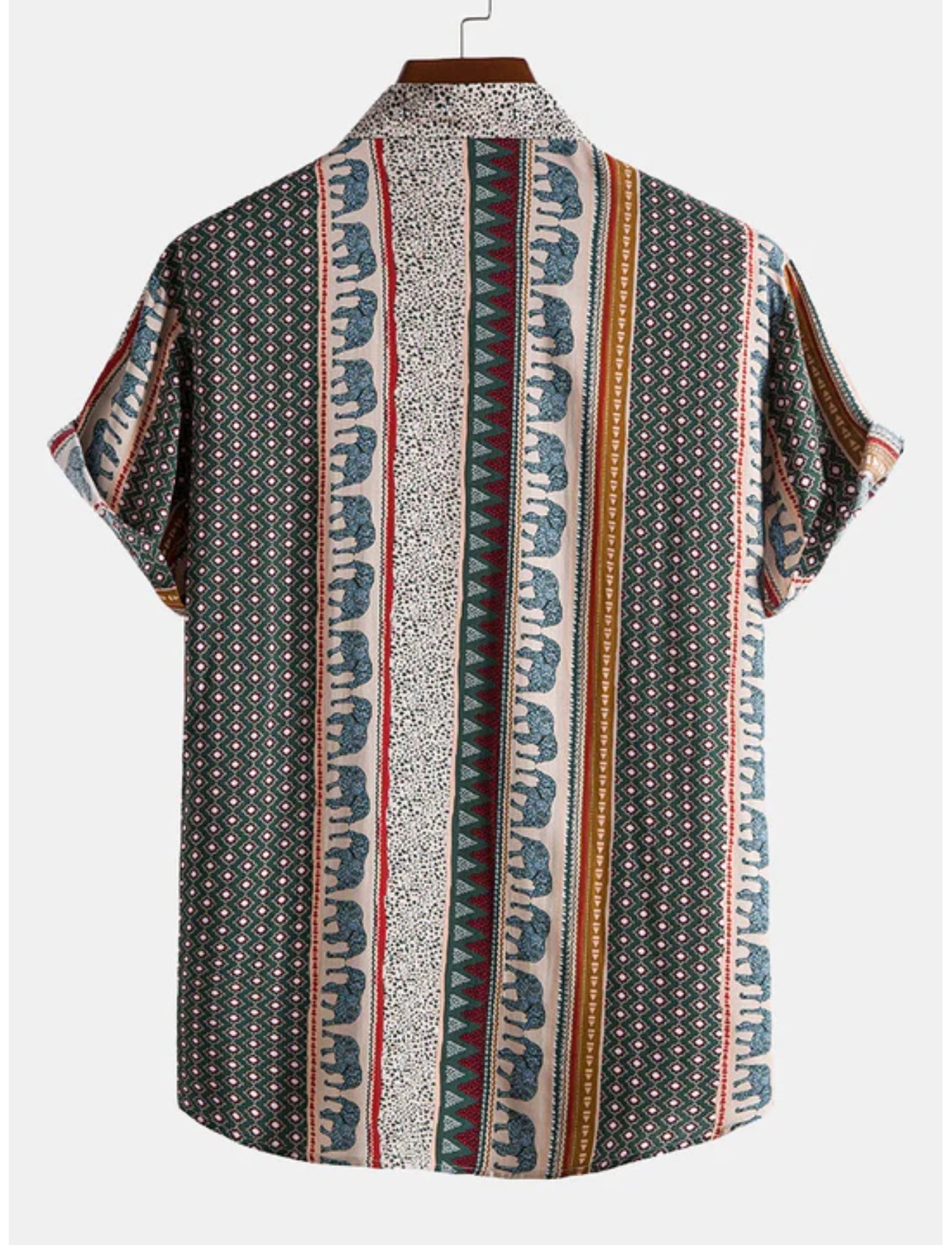 Abstract Elephant Printed Shirt-Vacay Outfit