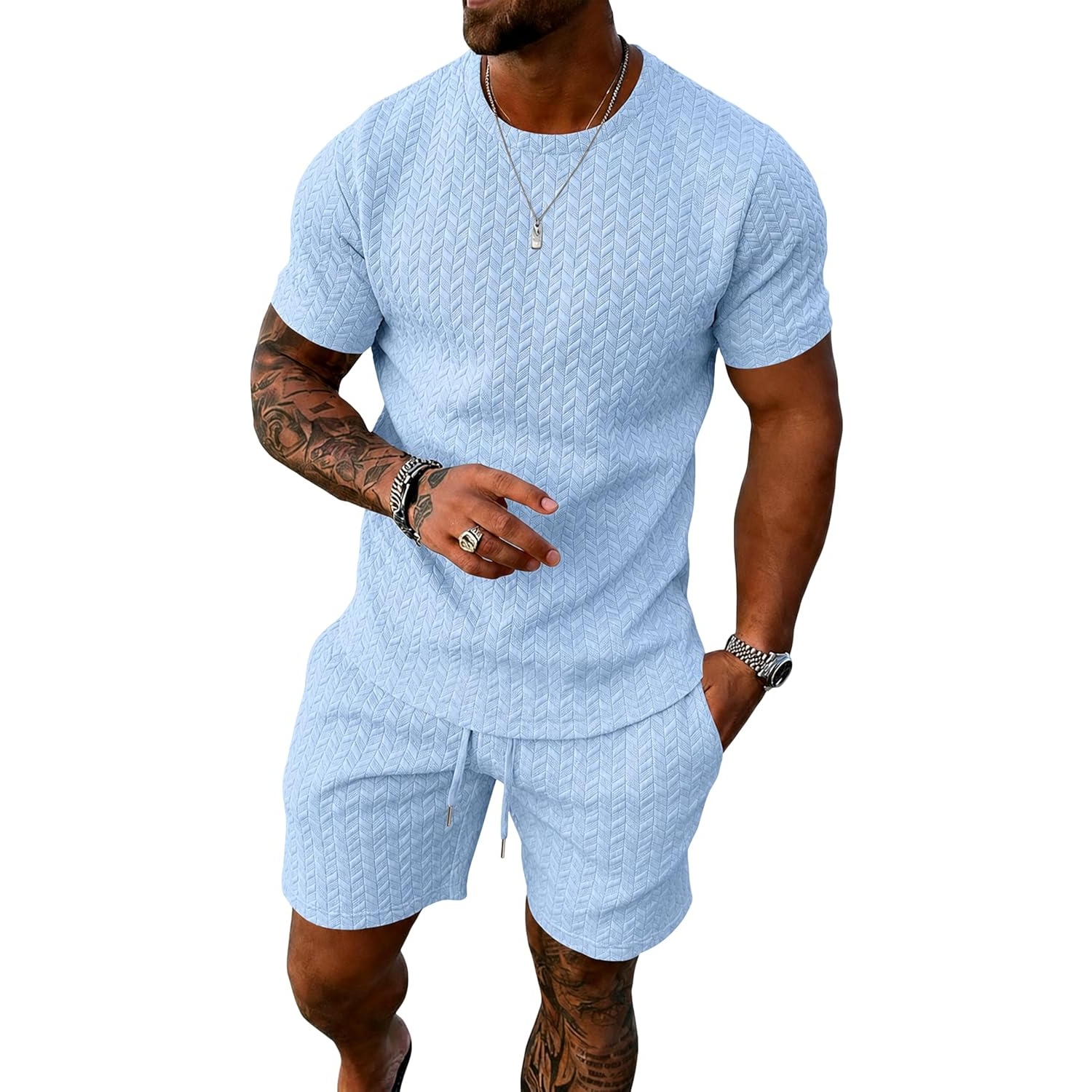 Casual Summer Shirt And Short Set For Men