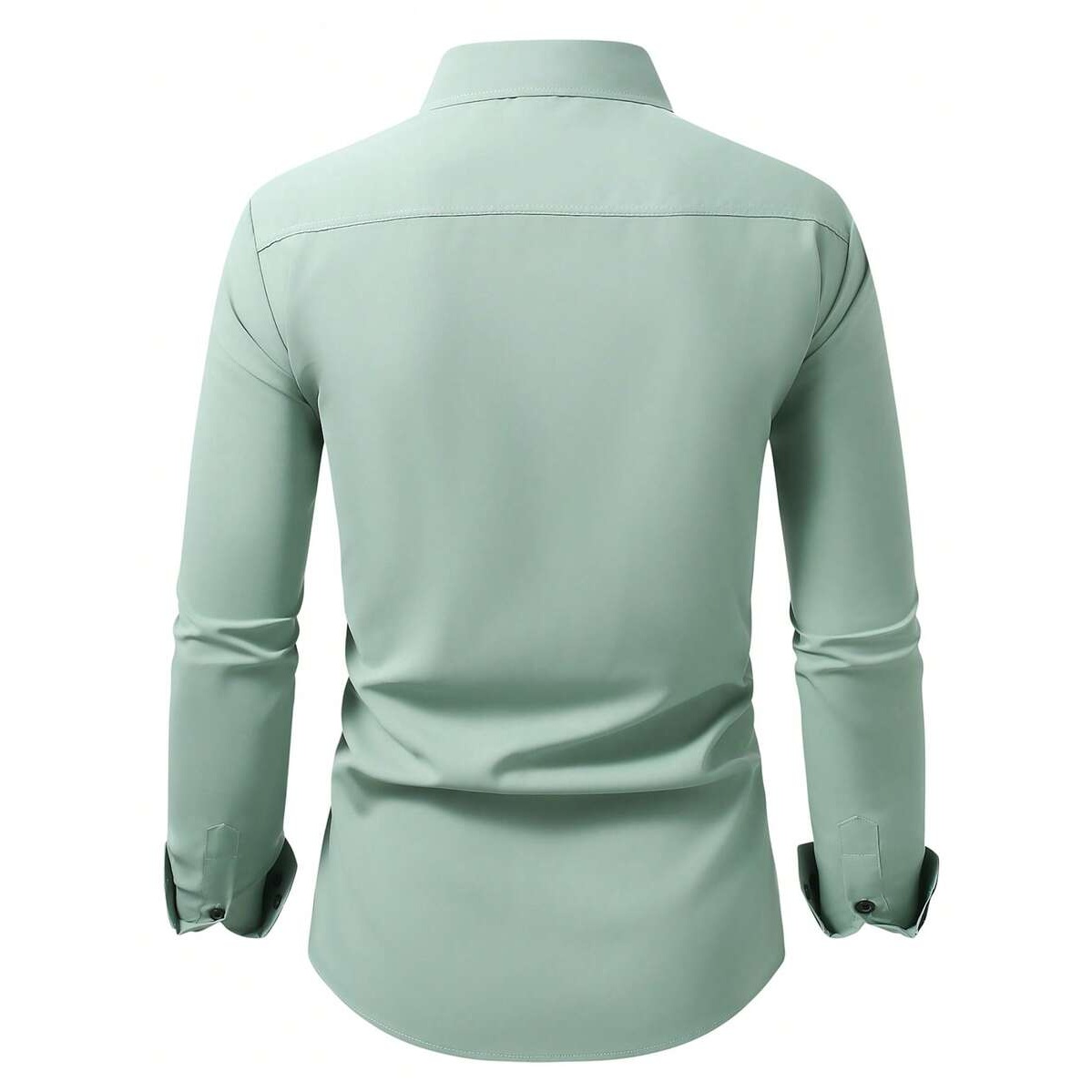 Solid Colored Front Pocket Long Sleeve Shirt