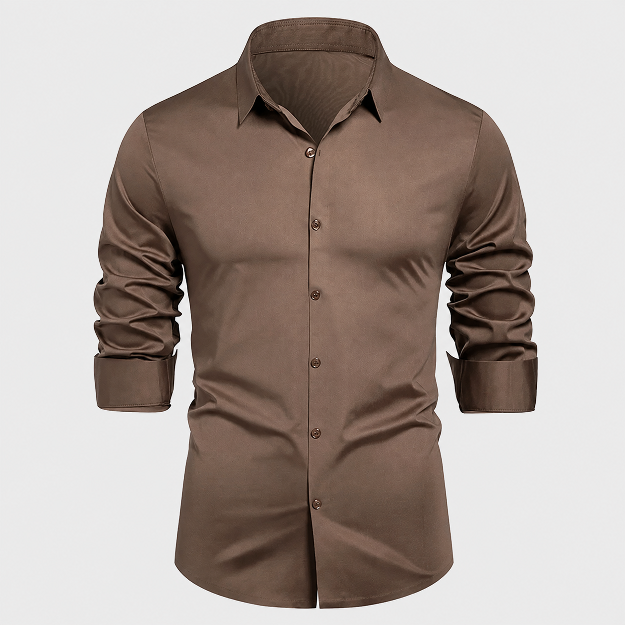 Slim Fit Long Sleeve Solid Color Formal Shirt For Men