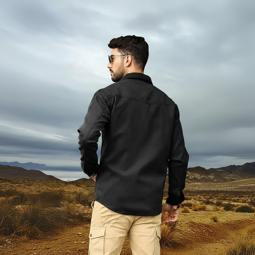 Flannel Lined Shacket Plaid Twill Jacket