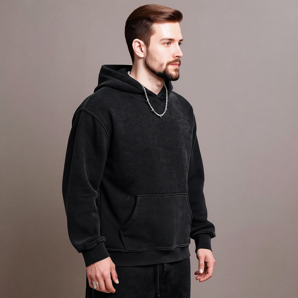 Vintage Oversized Acid Wash Hoodie For Men And Women Streetwear Sweatshirt