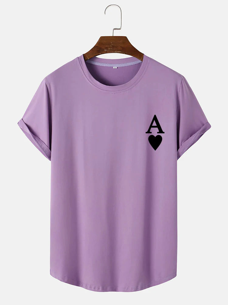 Ace of Spades Print Arc T-Shirt-Vacay Outfit