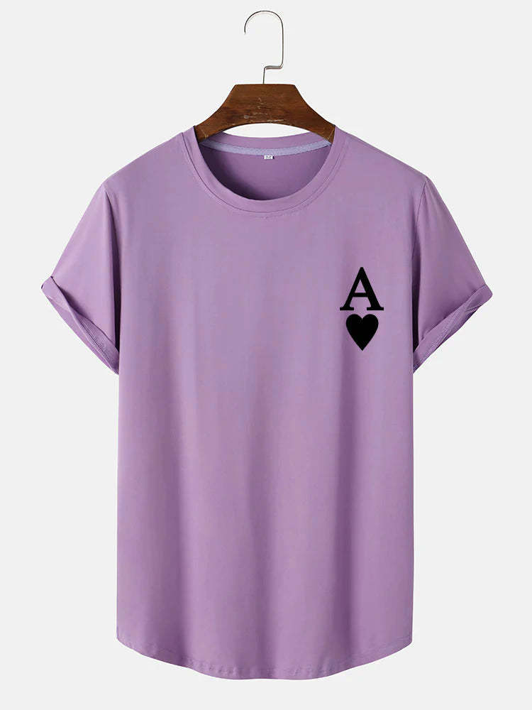 Ace of Spades Print Arc T-Shirt-Vacay Outfit