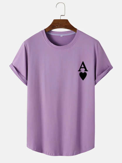 Ace of Spades Print Arc T-Shirt-Vacay Outfit