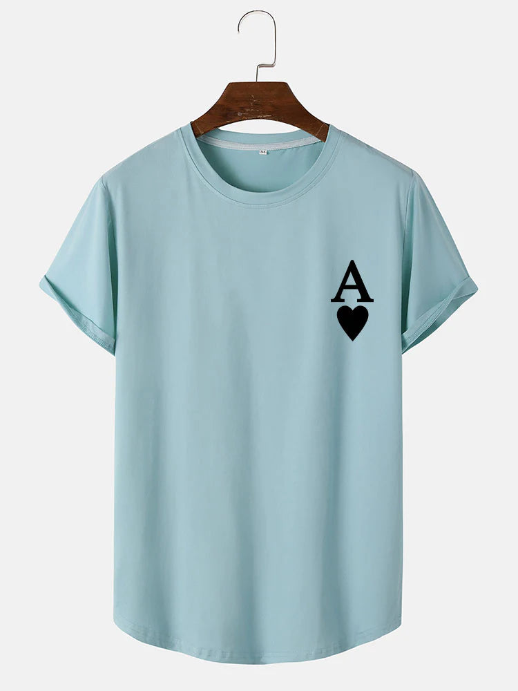Ace of Spades Print Arc T-Shirt-Vacay Outfit