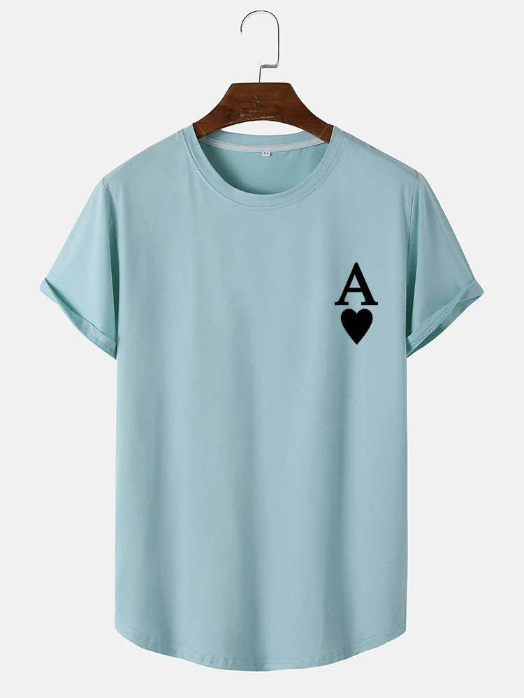 Ace of Spades Print Arc T-Shirt-Vacay Outfit