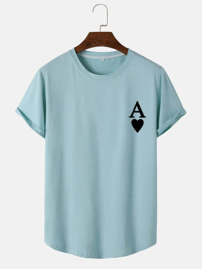 Ace of Spades Print Arc T-Shirt-Vacay Outfit