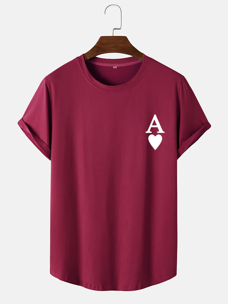 Ace of Spades Print Arc T-Shirt-Vacay Outfit
