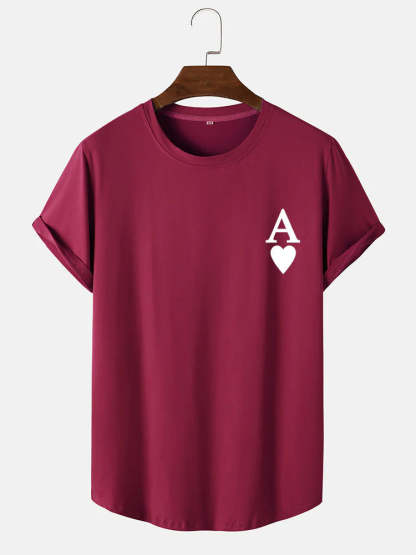Ace of Spades Print Arc T-Shirt-Vacay Outfit