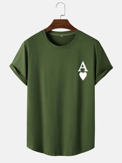Ace of Spades Print Arc T-Shirt-Vacay Outfit