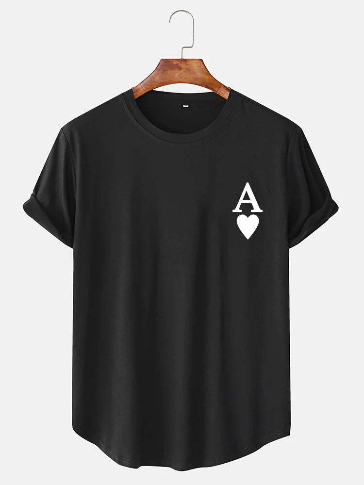 Ace of Spades Print Arc T-Shirt-Vacay Outfit