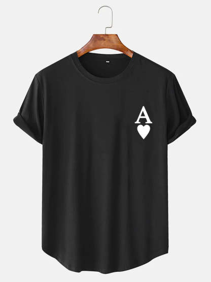 Ace of Spades Print Arc T-Shirt-Vacay Outfit
