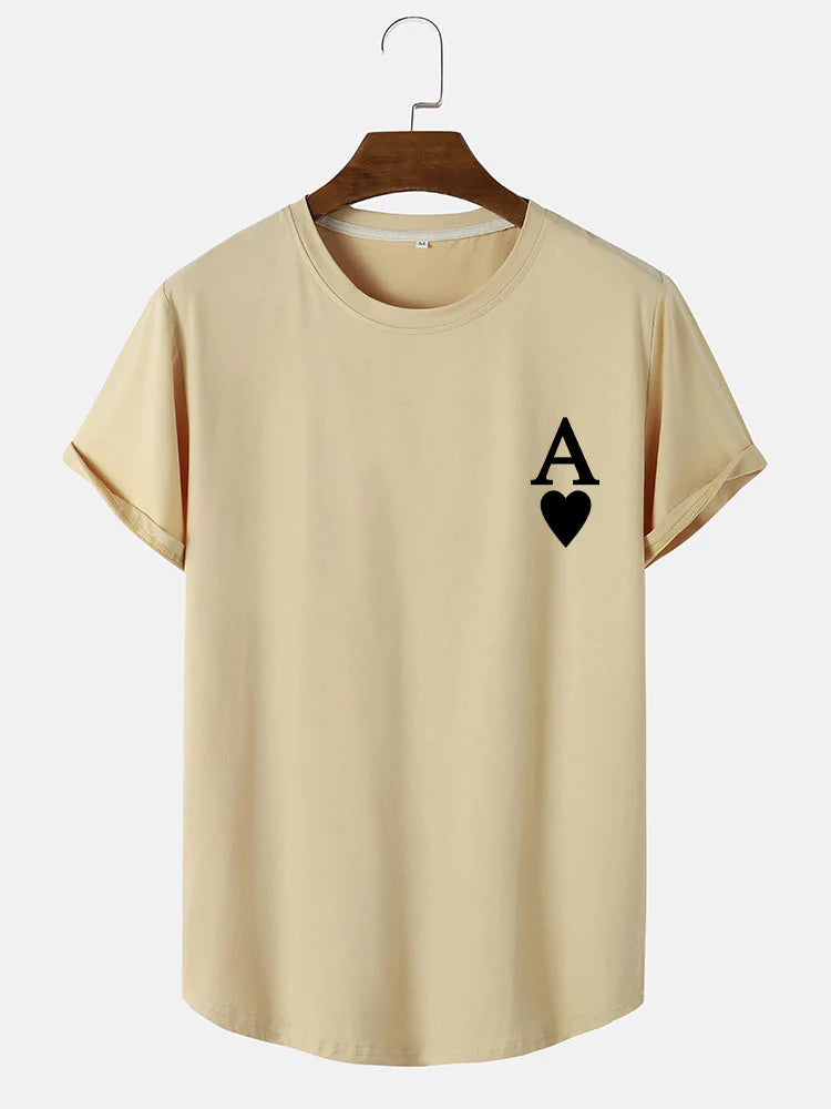 Ace of Spades Print Arc T-Shirt-Vacay Outfit