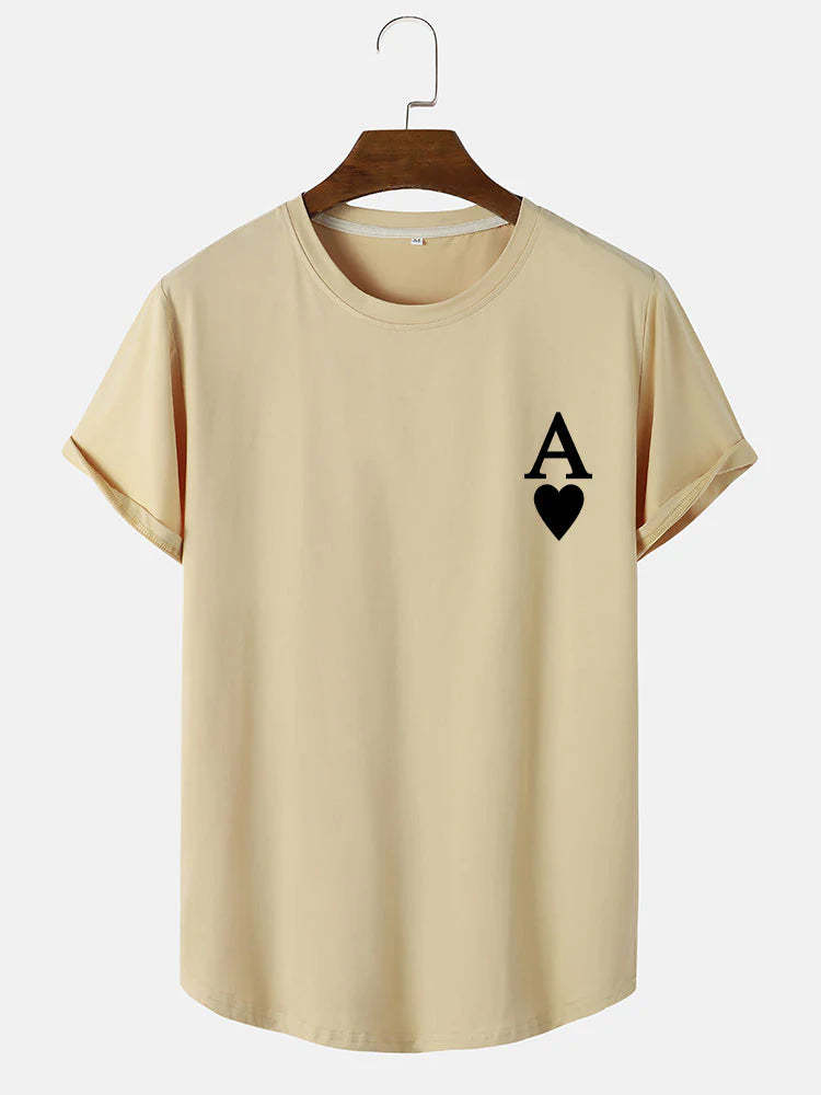 Ace of Spades Print Arc T-Shirt-Vacay Outfit
