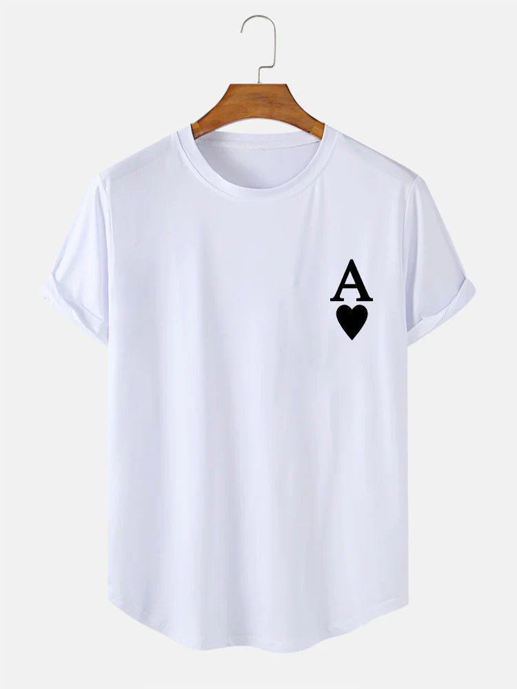 Ace of Spades Print Arc T-Shirt-Vacay Outfit