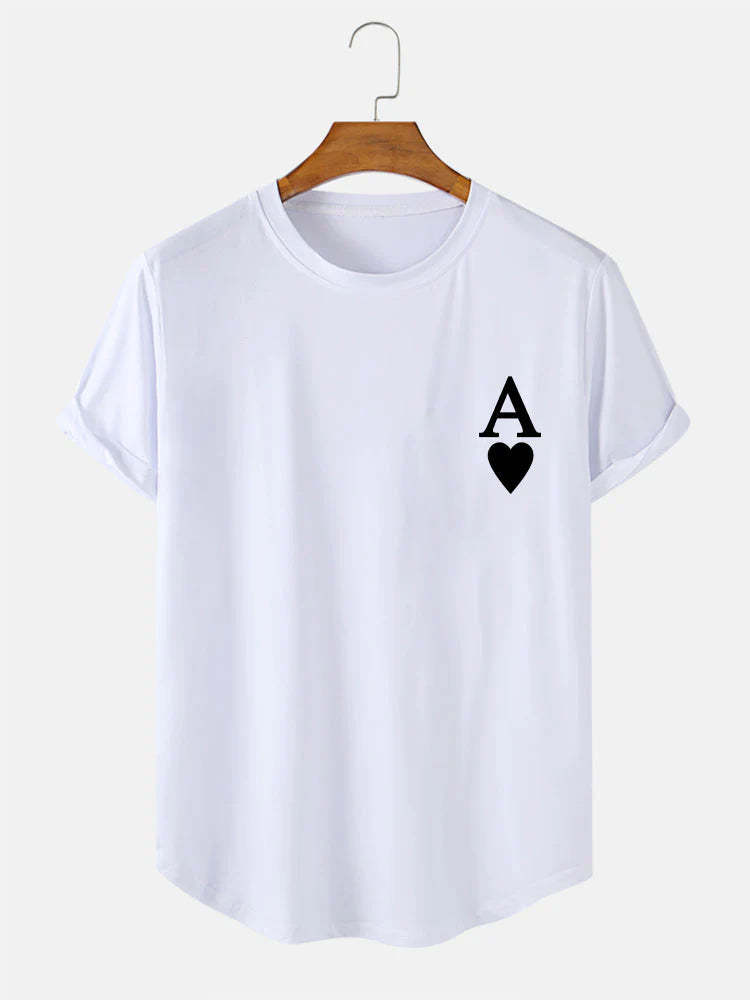 Ace of Spades Print Arc T-Shirt-Vacay Outfit