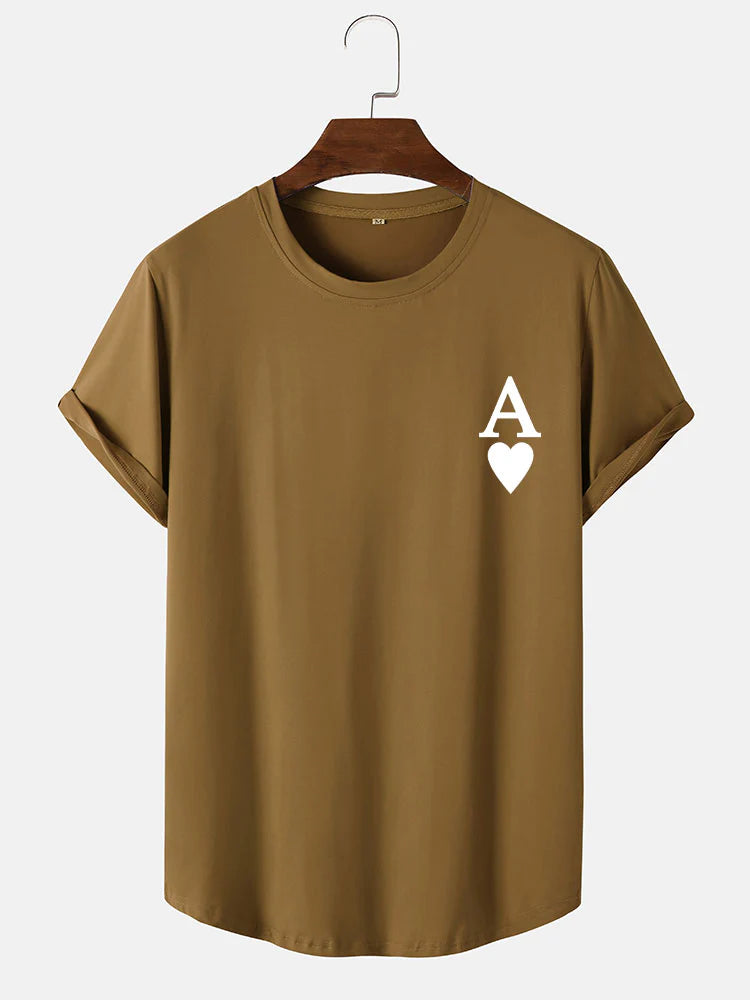 Ace of Spades Print Arc T-Shirt-Vacay Outfit