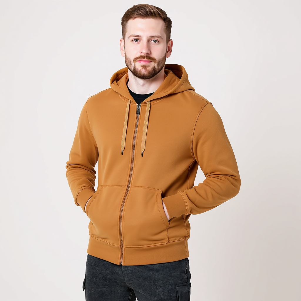 Lightweight Hoodie with French Terry And Classic Full Zip