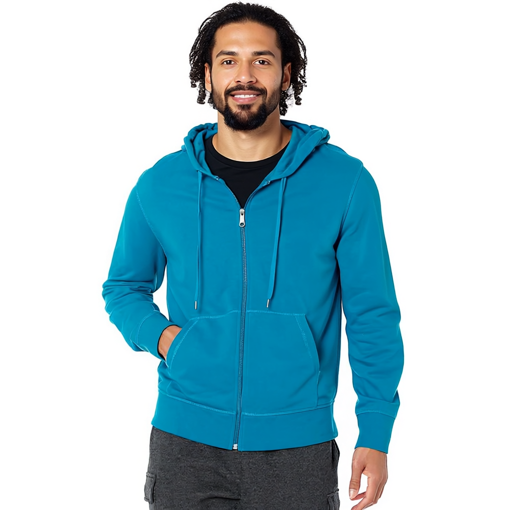 Lightweight Hoodie with French Terry And Classic Full Zip