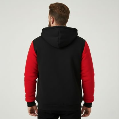Men Fleece Lined Zip Up Hoodie For Winter