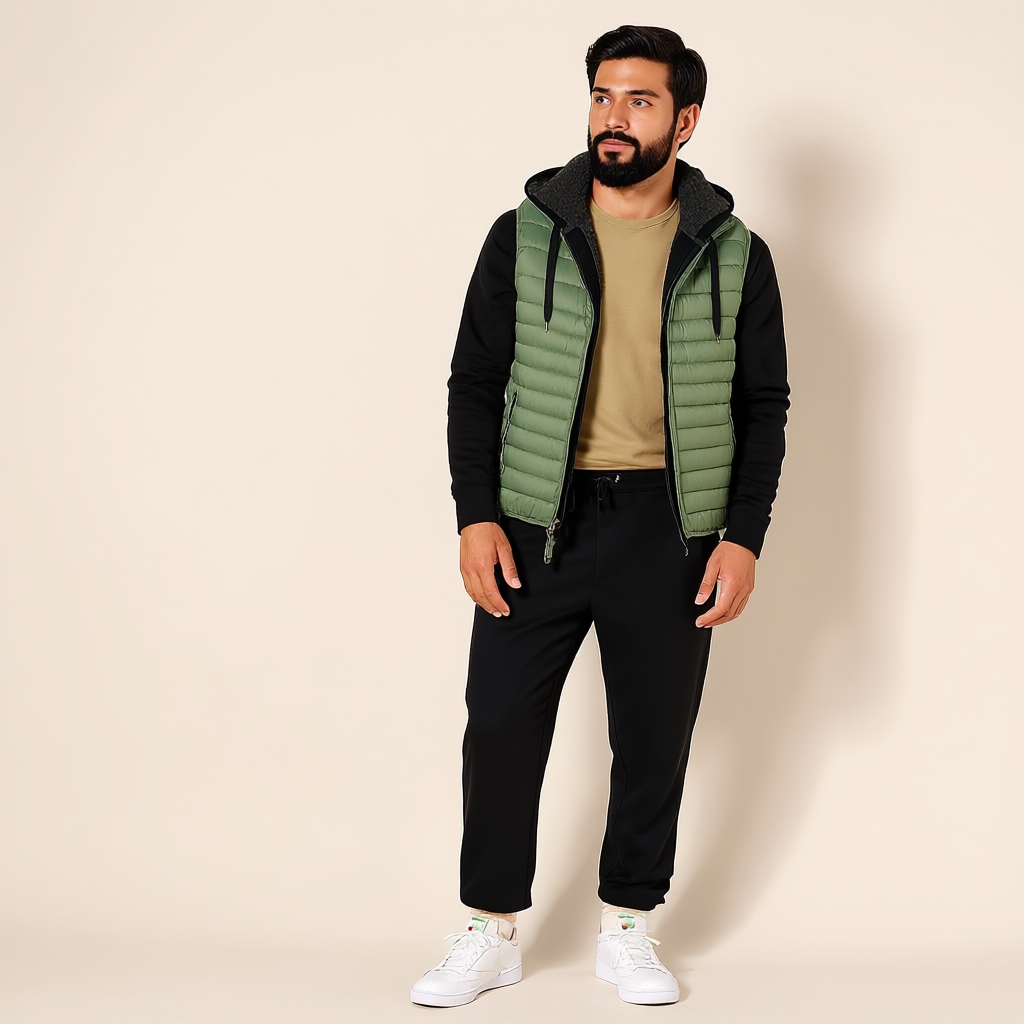 Full Zip Sherpa Fleece Hoodie For Men