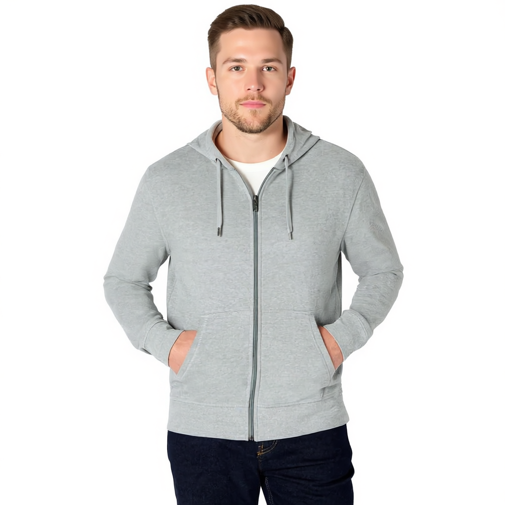 Lightweight Hoodie with French Terry And Classic Full Zip
