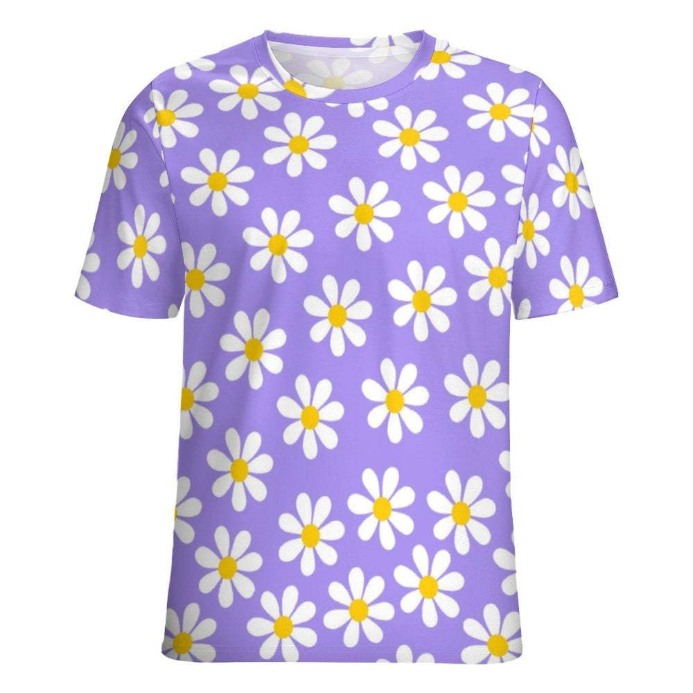All Over Round Collar Floral Holiday T Shirt-Vacay Outfit