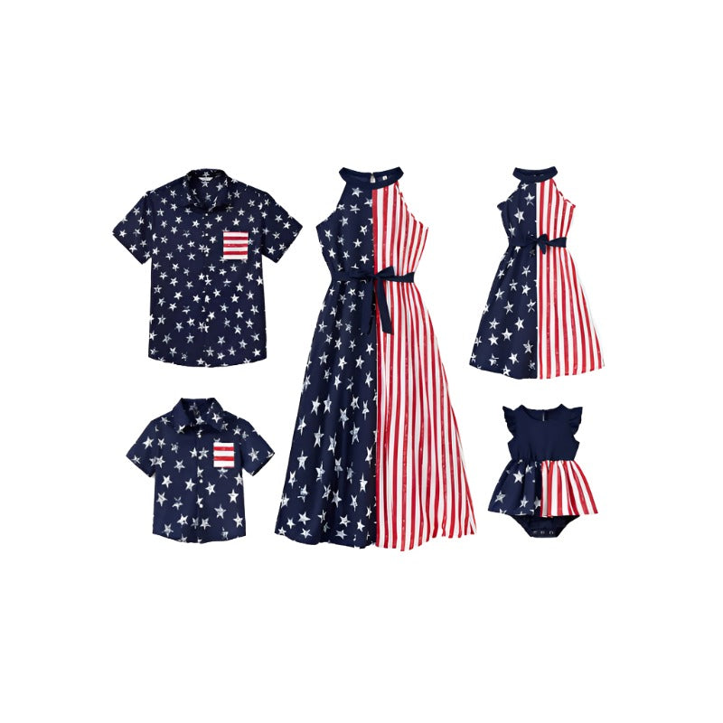 American Flag Print Family Matching Set-Vacay Outfit